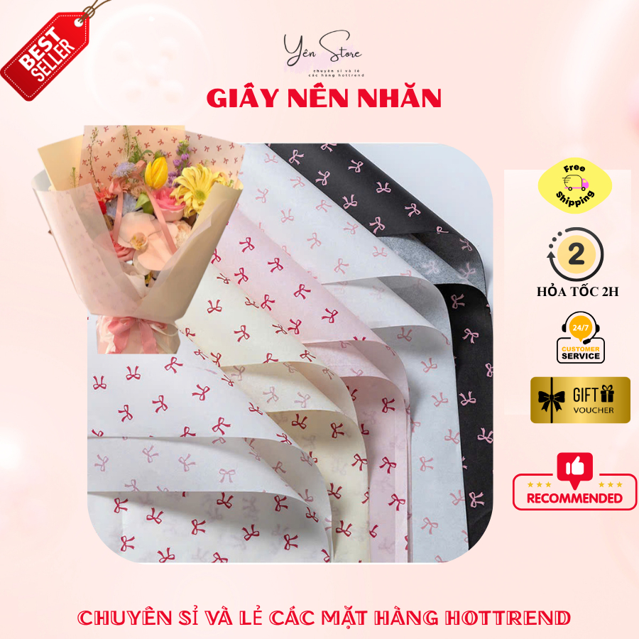 Giấy Nến, Giấy Nhăn Họa Tiết Dùng Gói Hoa, Gói Giỏ Trái Cây, Giỏ Quà, Bánh Kẹo, Đồ Handmade, Decor